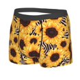 thumbnail image 2 of Balery Artistic Zebra Print Sunflower Men's Boxer Briefs, Soft and Breathable Cotton Underwear with nylon Waistband-X-Large, 2 of 9