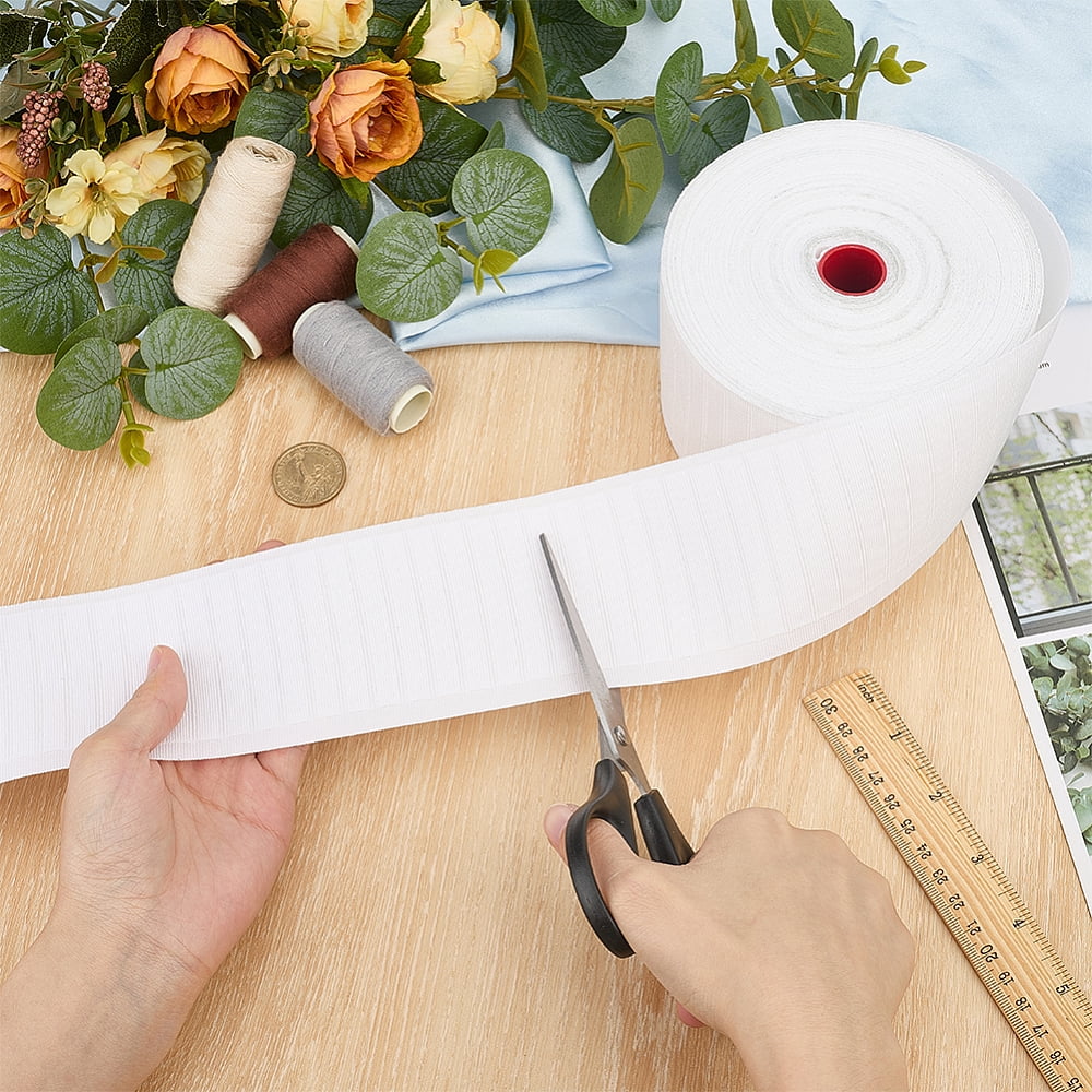 20M Polyester Pleated Curtain Tape for Home Curtains Window DIY Sewing White 74x0.6mm for making