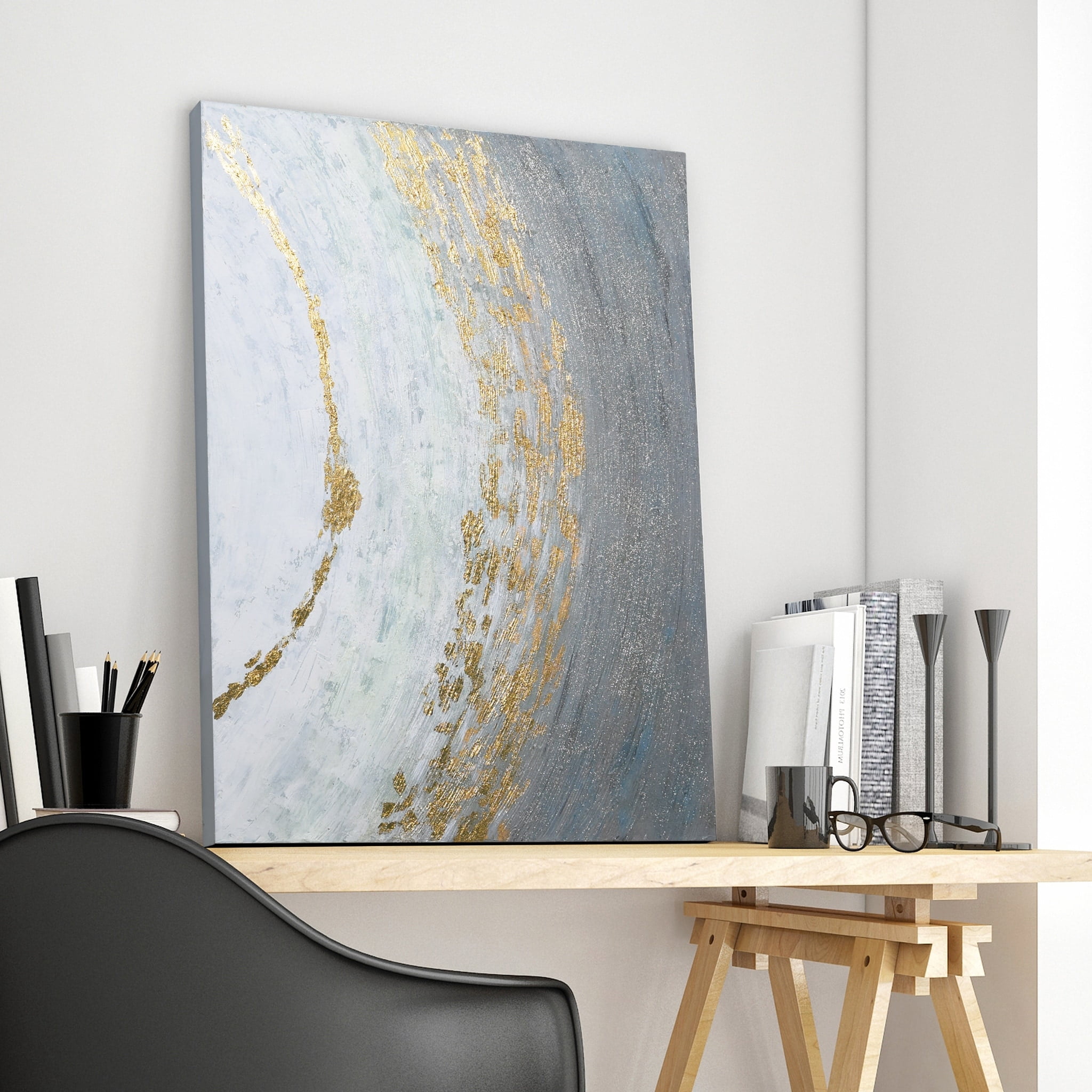 Empire Art Direct Golden Tundra Textured Metallic Hand Painted Wall Art, 30" x 40" x 1.5", Ready to hang