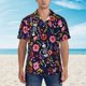 thumbnail image 2 of Fotbe Dancing Skeletons Floral Garden Camisa Hawaiana para Hombre Unisex – Camisa Casual de Verano con Botones de Manga Corta de Algodón y Lino,3X-Large, 2 of 7