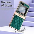 thumbnail image 4 of Decase for Samsung Galaxy Z Flip 5 New Slim Case with Diamond Ring Kickstand,Elegant Style PU Leather Plating Bumper Shockproof Case with Hinge Protection for Samsung Galaxy Z Flip5 5G 2023,Green, 4 of 6