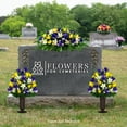 thumbnail image 4 of Sympathy Silks Artificial Cemetery Flowers Yellow Tulips/Purple Iris 2 Bouquets & Saddle, 4 of 6