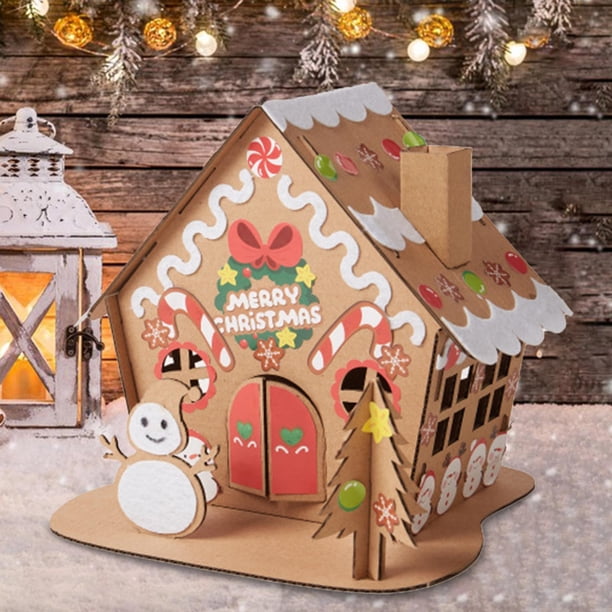 Proyecto de casas de Navidad DIY Baoblaze Casa de rompecabezas de bricolaje
