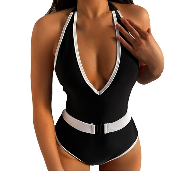 Swimsuit for Women Tummy Control Bathing Suits for Women Bandage Halter Bikini Push-Up Pad Swimwear Swimsuit Beachwear