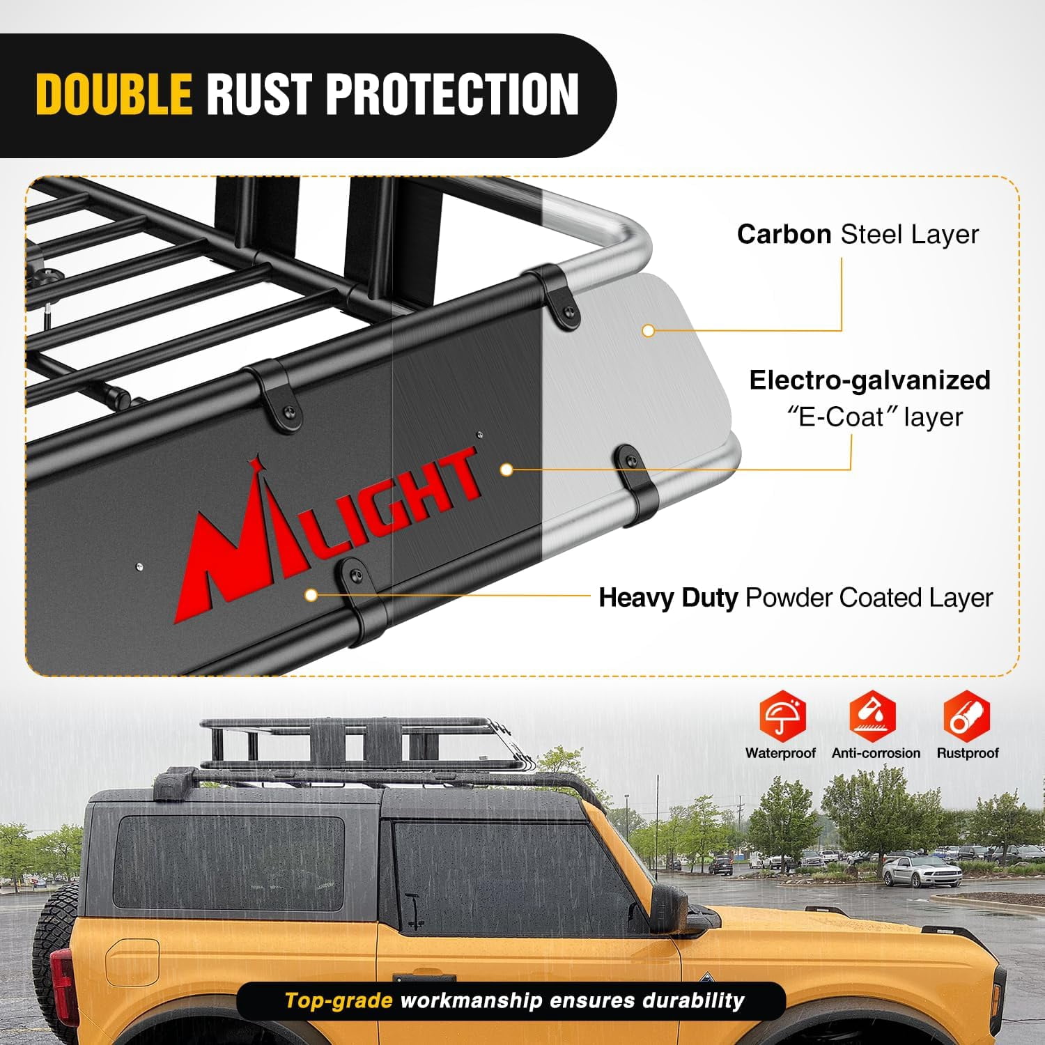 Nilight 64" x 39" x 6" Universal Roof Rack Cargo Basket Heavy-Duty 250LBS Capacity Rooftop Cargo Carrier Luggage Holder for SUV Truck Vehicle