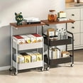 thumbnail image 4 of Multifunctional kitchen cart, black multi-layer mobile storage rack, sturdy metal frame, suitable for living room, bedroom, kitchen, bathroom, and office - easy to assemble, smooth-rolling casters. S, 4 of 10