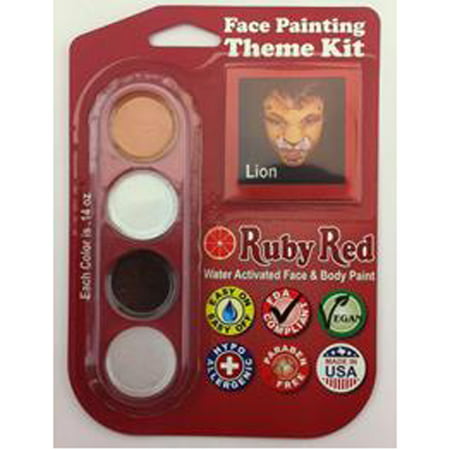 Ruby Red Face Paints - Lion Theme Kit