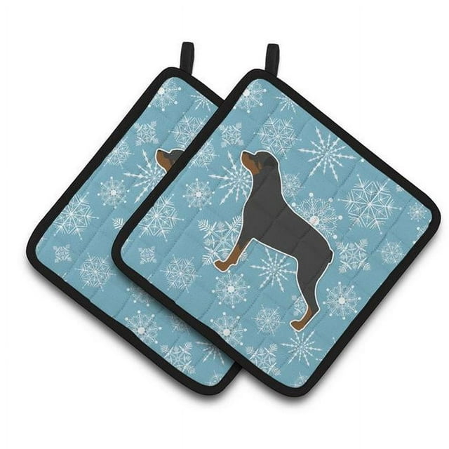 Carolines Treasures BB3566PTHD Hiver Flocon de Neige Rottweiler Paire de Porte-Pots