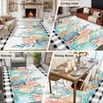 thumbnail image 5 of Coastal Corals Shells Area Rugs 5'x7', Small Throw Rugs for Laundry Room Playroom, Ocean Marine Life Sstarfish Black Plaid Indoor Outdoor Rug Non-Slip Low Pile Carpet Runner Reversible Floor Mats, 5 of 8
