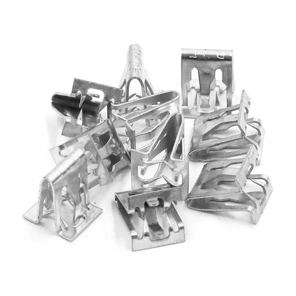 Unique Bargains 10pcs 8mm Hole Metal Rivets Car Dashboard Panel Retainer Clips Silver Tone