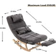 thumbnail image 2 of Rocking Lounge Chair, Modern Accent Rocking Glide Chair with Large Back, Pull Out Pedal and Pillows, Upholstered Lie or Sleep Lazy Chair for Nursery, Living Room, Bedroom, 2 of 7
