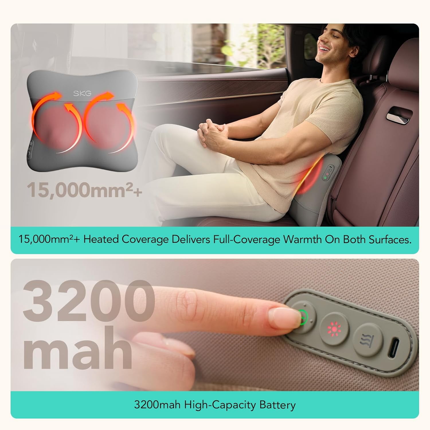 Cordless Back Massager for Pain Relief Deep Tissue 4D Neck and Back Massager with Dual Sided Heat Valentine Gifts for Men and Women Dad Mom Grandpa