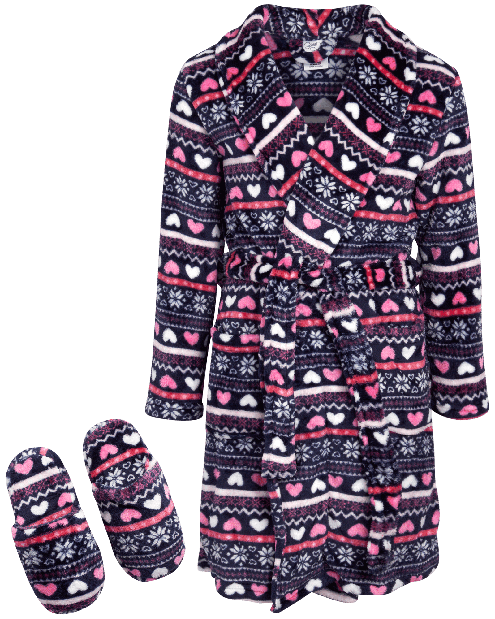 Sweet & Sassy Girls' Robe Plush Flannel Fleece LongSleeve Bathrobe