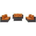 thumbnail image 4 of Modway Convene 7 Piece Outdoor Patio Sectional Set in Espresso Orange, 4 of 9