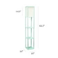 thumbnail image 4 of Pemberly Row Wood Etagere Shelving Floor Lamp in Aqua Blue with Cream Shade, 4 of 9
