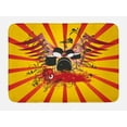 thumbnail image 1 of Drums Bath Mat, Grunge Style Illustration of Drums Equipment and Retro Music Feels, Plush Bathroom Decor Mat with Non Slip Backing, 29.5" X 17.5", Dark Pink Earth Yellow, by Ambesonne, 1 of 2