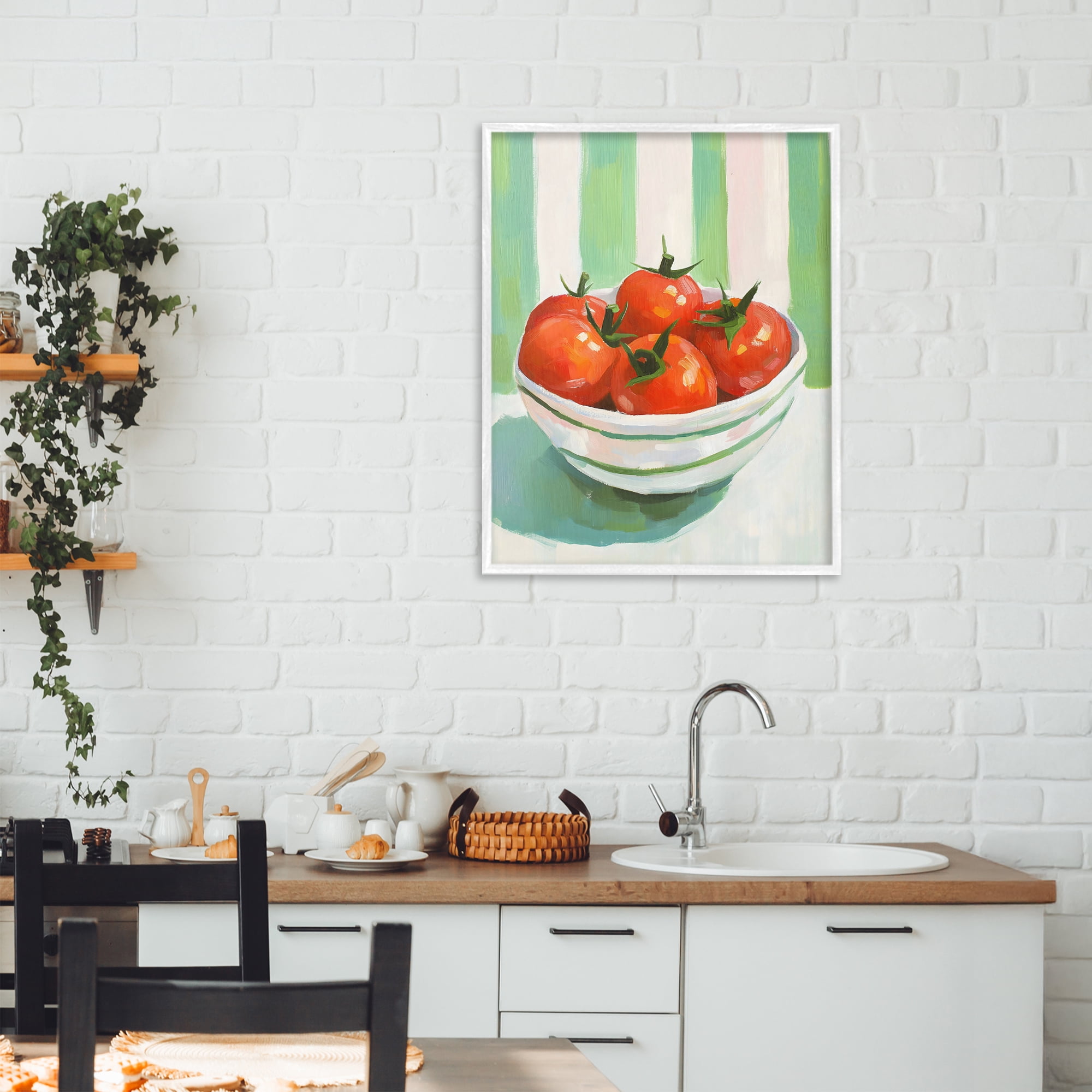 Stupell Industries Bowl of Fresh Tomatoes White Framed Giclee Art, design by The Prints Vibe