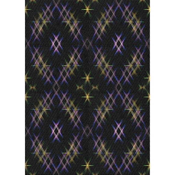 Ahgly Company Indoor Rectangle Patterned Black Novelty Area Rugs, 5' x 8'