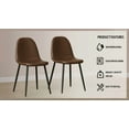thumbnail image 3 of Dining Chairs Set of 4, modern style chairs, saddle leather cushioned seats, spoon shaped kitchen chair, 3 of 7