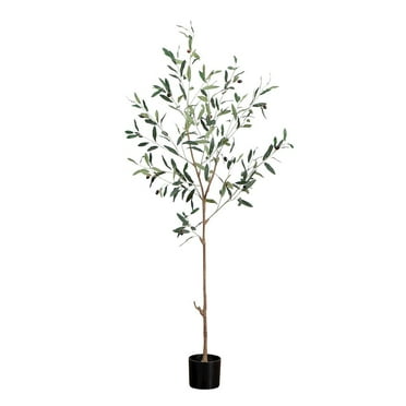 Nearly Natural 5ft. Artificial Slim Minimalist Olive Tree
