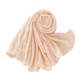thumbnail image 3 of Women's Solid Color Muslim Hijab Scarf, Wrinkle Free Polyester Cotton Headscarf for Ramadan, Prayer, and Daily Modest Wear, Long Versatile Shawl for Travel and Gift Beige, 3 of 5