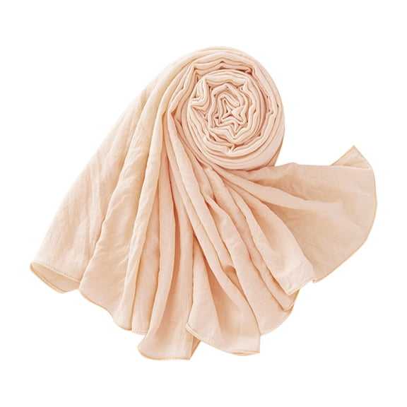 QASIEATN Women's Modern Fit Scarf Women Muslim Hijab Scarf Polyester Cotton Turbans for Woman Wrinkle Shawls and Ramadan Hijabs Scarf Fall Fashion Accessories