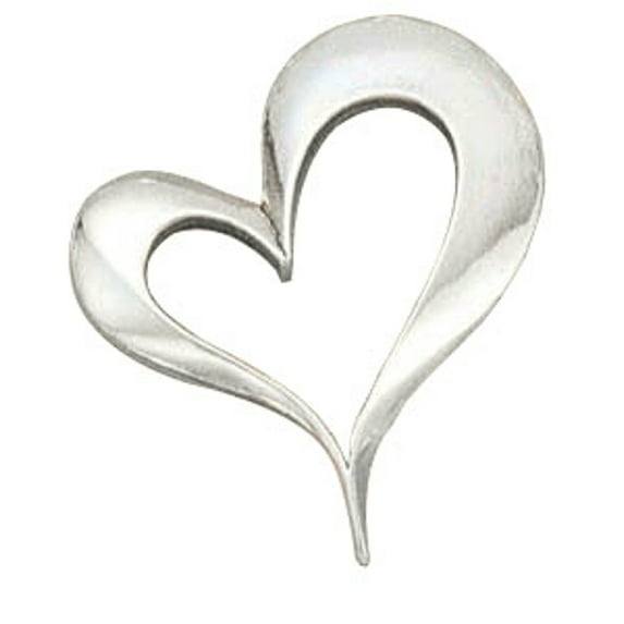Sterling Silver 30" 1mm Box Chain Irregular Heart Slider Pendant Necklace