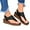 Black, variant on UTTOASFAY Summer Casual Hollow Split-Toe Women's Herringbone Wedge Sandals Gray 8.5(40)