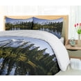 thumbnail image 5 of Ambesonne Mountain Duvet Cover Sets, Tree and Snowy Nature, 2-Queen, Green Blue White, 5 of 7