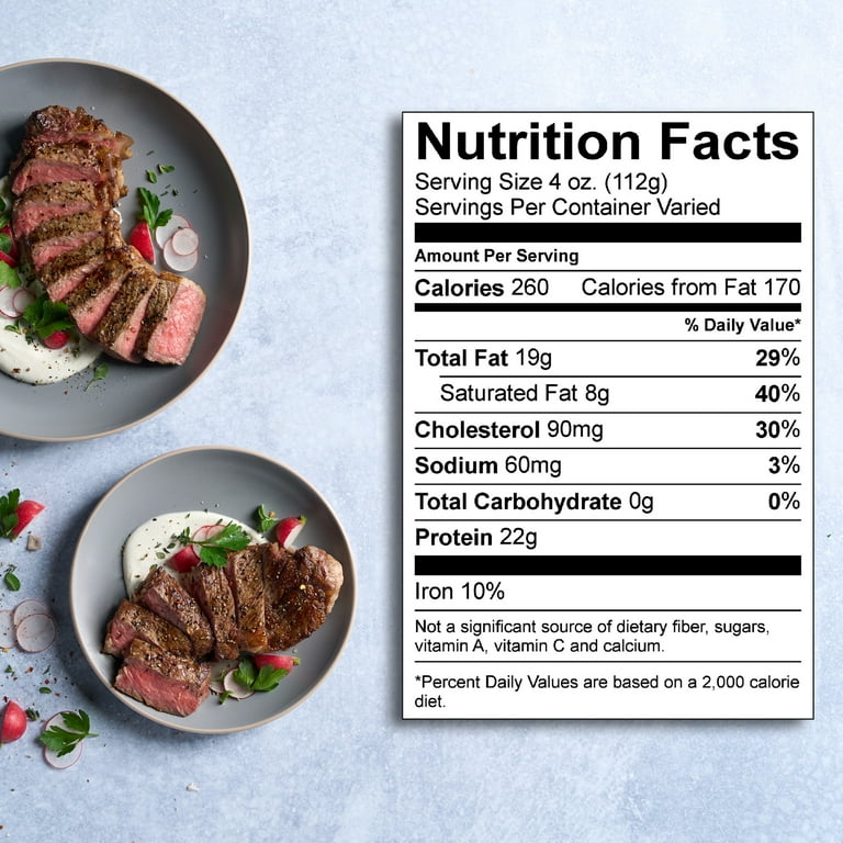 New York Strip Steak, Choice Angus Beef, 2 per Tray, 1.25 - 1.50 lb