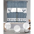 thumbnail image 2 of Farmhouse Blue Plaid Swag Kitchen Curtains Sets for Windows 24 Inch Length, Vintage Country Cock Checkered Short Window Curtain Panels Swags Valances and Tiers 3 Piece Set for Cafe/Dining Room, 2 of 5