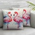 thumbnail image 3 of JEUXUS  Tropical Design Watercolor Pink Flamingo Throw Pillow Cases Home Sofa Decorative Cushion Covers (Pink Flamingo), 3 of 5