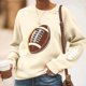 thumbnail image 1 of TaTaai Women Baseball Print Crew Neck Long Sleeve Drop Shoulder Top Hoodie Ladies Spring Autumn Daily Commute Street Wear Soft Comfortable No Fading Machine Washable Stylish Top Gift, 1 of 4