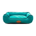 thumbnail image 2 of Washable Bolster Dog Bed, Soft Cotton Filled Pet Sofa Cushion, Non-Slip Calming Cat Bed for Small Medium Dogs Cats, 22.83x16.93in, Teal Blue, 2 of 6
