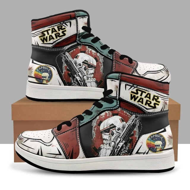 Zapatillas de deporte con estampado de Star Wars de Disney, zapatos informales deportivos de baloncesto para exteriores para adolescentes con dibujos animados de Anime a la moda142 Deng Xun unisex
