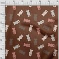thumbnail image 2 of oneOone Georgette Viscose Brown Fabric Teddy Bear Cartoon Diy Clothing Quilting Fabric Print Fabric By Yard 42 Inch Wide, 2 of 4