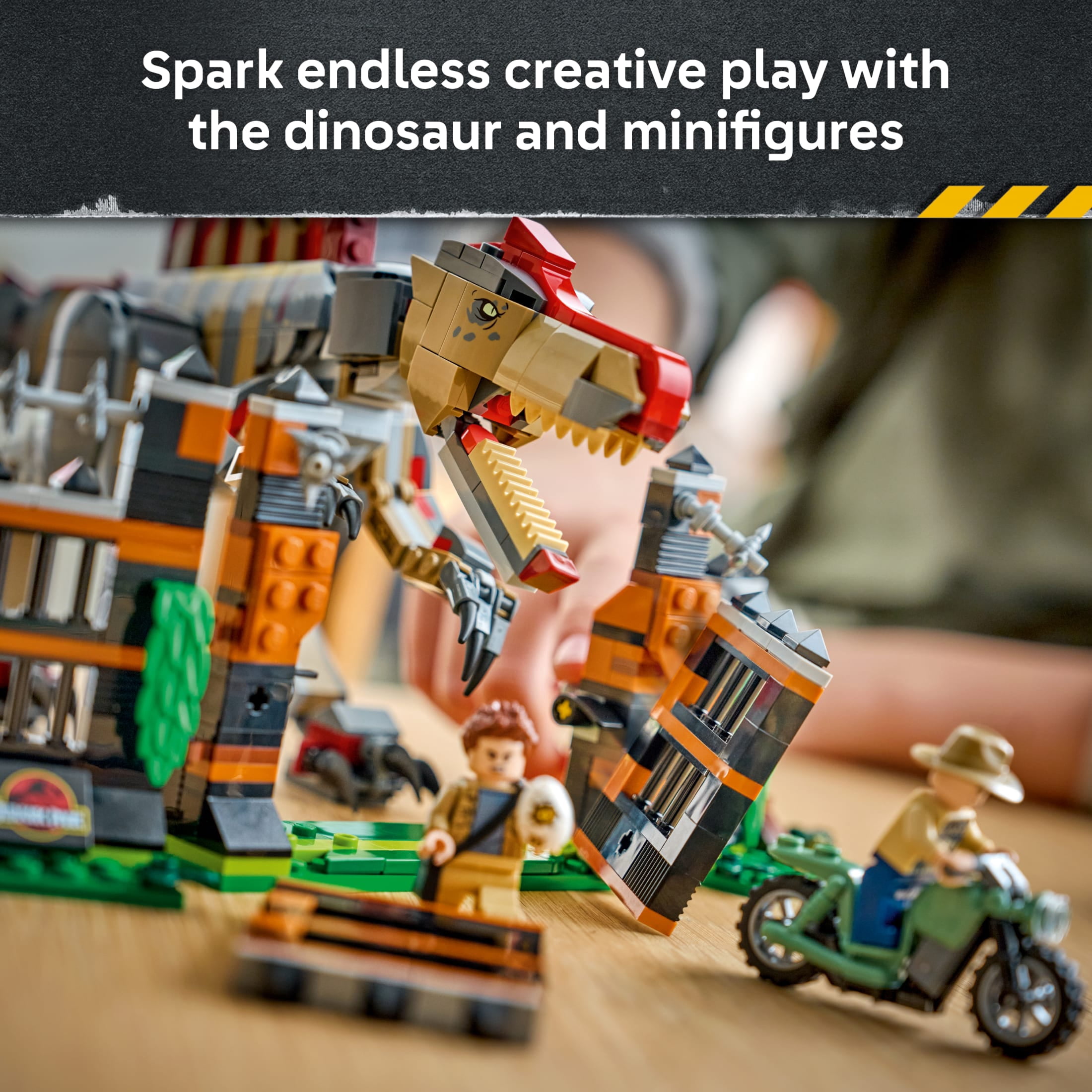 LEGO Jurassic World Spinosaurus Dinosaur Escape - Building Toy for Boys & Girls, Ages 9+ - Posable Dinosaur Toy for Kids with 2 Minifigures - Gift for Birthdays - 77982