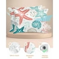 thumbnail image 2 of Hokiten Pillow Cases Queen Size Set of 2, Couch Pillow Covers, Red Teal Starfish Coastal Satin Pillowcases with Zipper for Hair/Skin, Summer Beach Nautical Coral Sea 20x30 Inches, 2 of 6