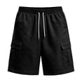 thumbnail image 4 of Resicozy Casual Cargo Shorts for Men Relaxed Fit Drawstring Shorts with Multi-Pocket for Summer Work Outdoor Hiking Black S, 4 of 6