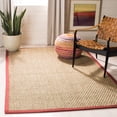 thumbnail image 2 of Safavieh Natural Fiber Collection NF114D Border Basketweave Seagrass Area Rug, 4' x 6', Red, 2 of 2