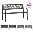 thumbnail image 2 of vidaXL Twin Patio Bench 96.9" Black Steel, 2 of 9