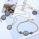 thumbnail image 3 of 1 set de aretes de collar kit de pulsera de anillo redondo juego de joyas de ojo azul turco, 3 of 6