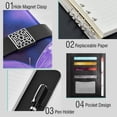 thumbnail image 4 of 9.2x6.7 inch Leather Notebook 100 Sheets, Multi-Pocket Design & Pen Loop Purple Butterflypurple Butterfly Refillable Journal Organizer, 4 of 6