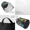 thumbnail image 2 of Pofeuu Cosmic Cat In Window Print Laundry Basket Circular Laundry Hamper with Handle Waterproof Oxford Fabric Foldable Dirty Clothes Storage Bucket Gift Storage Basket-Medium, 2 of 6