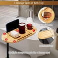 thumbnail image 2 of 3 Layer Bathtub Tray Table,Bamboo Swivel Bathtub Side Table Height Adjustable,Freestanding Bathtub Tray for Tub Against Wall,Bathtub Accessories&Bathroom Organizer for Luxury Home Spa (Natural), 2 of 8