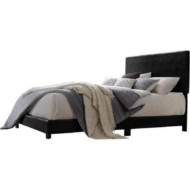 Acme Lien Panel Faux Leather Queen Bed, Leather Queen Bed