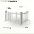 thumbnail image 5 of 3.1ft H x 5.4ft W (1 Panel + 1 Post) Freestanding Zippity Kensington Fence Kit, White Vinyl Picket Fence Panel, Portable Outdoor & Indoor Fence for Temporary Events, Easy Install for Backyard ZP19069, 5 of 10