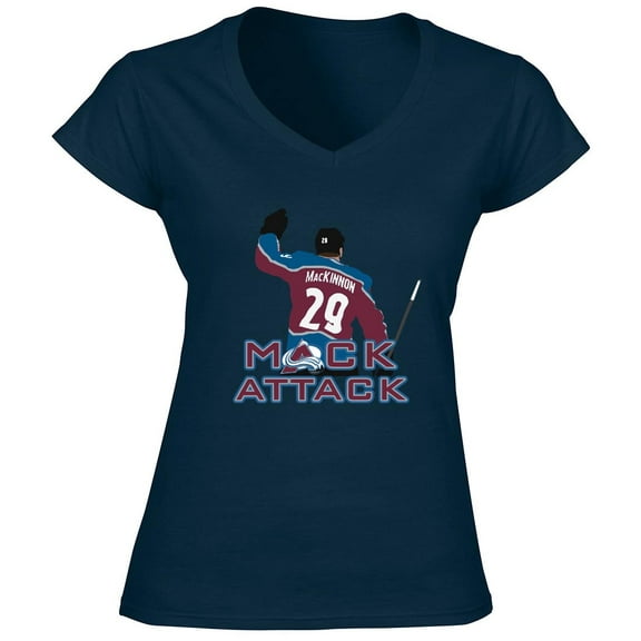 Avalanche Mack Attack Nathan Nate MacKinnon LADIES V-NECK T-shirt