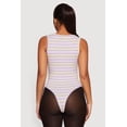 thumbnail image 4 of Women's Striped Sleeveless Thong Bodysuit, 4 of 4