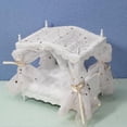 thumbnail image 3 of Casa de muñecas Princesa Cama,miniaturas de casa de muñecas Princess Bed 1 12 accesorio,1/12 muebles de casa de muñecas de madera decoraciones para el hogar,Suministro de escena de vida de CUTICAT Casa de muñecas Princesa Cama, 3 of 7